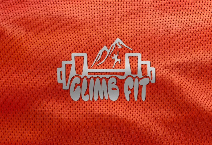 Logo de Climb Fit bordado sobre tela